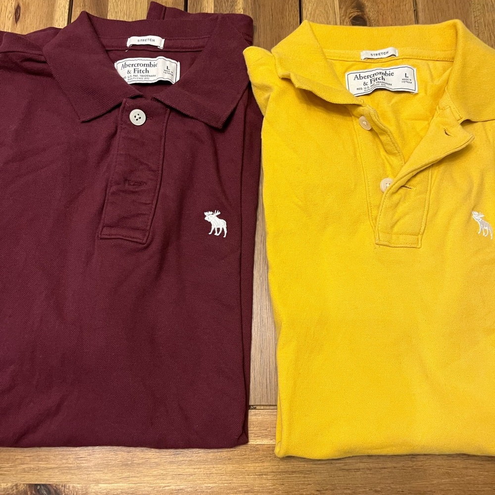 A&F man polo shirt size L for two color
